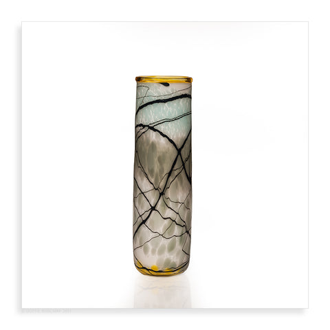 Medium Grey Lightning Cylinder Vase - Pueo Gallery