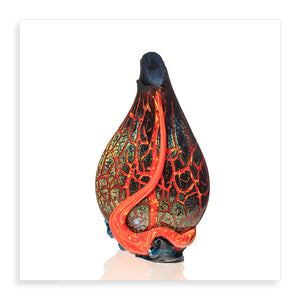 Crackled Surface Flow Vase 2 - Pueo Gallery