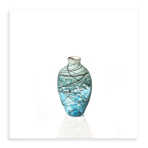 Small Straight Aqua Lightning vase - Pueo Gallery