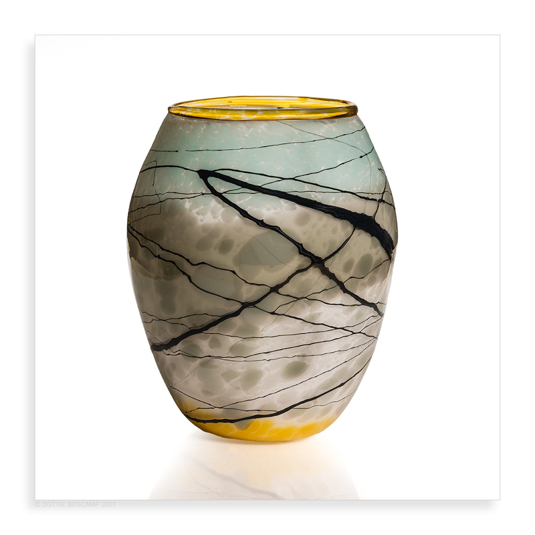 Large Grey Lightning Vase - Pueo Gallery