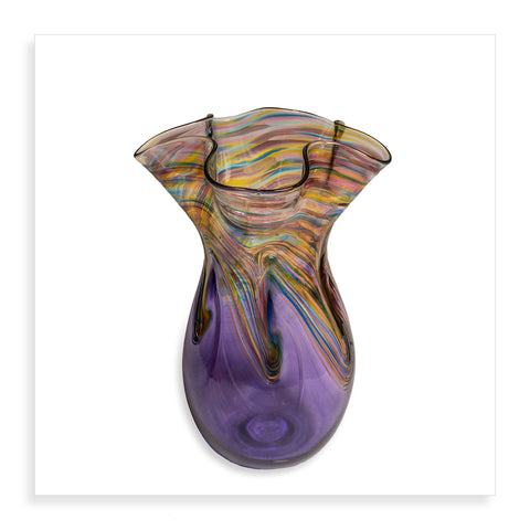 Small Purple Wave Fluted Vase - Pueo Gallery