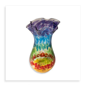 Small Rainbow Fluted Vase - Pueo Gallery