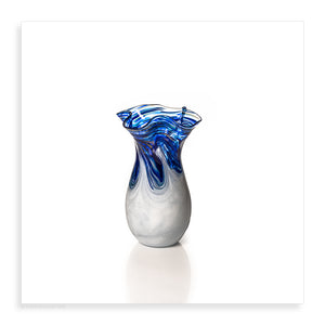Small Fluted White Wave Vase - Pueo Gallery