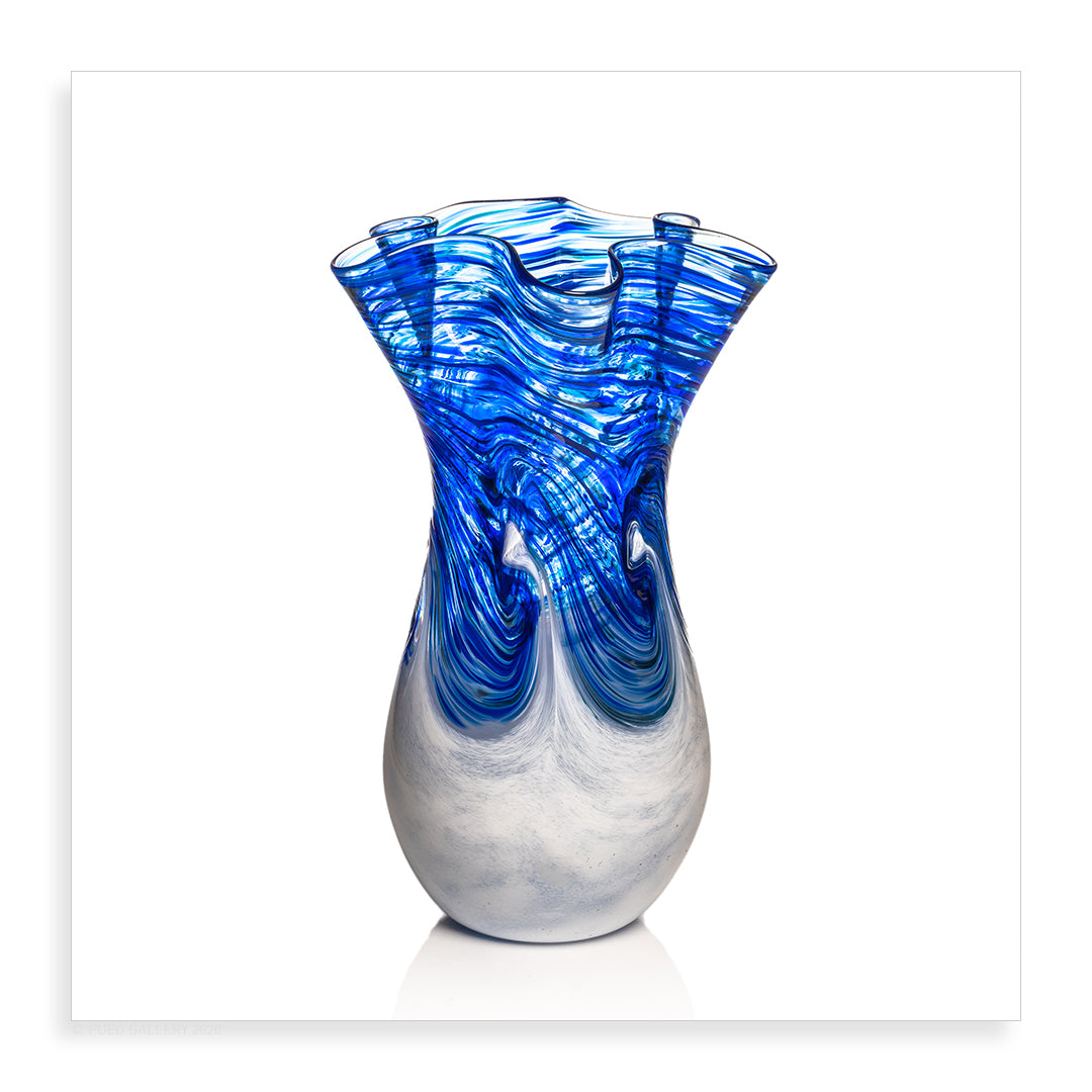 Large Fluted Ocean Spray Vase - Pueo Gallery